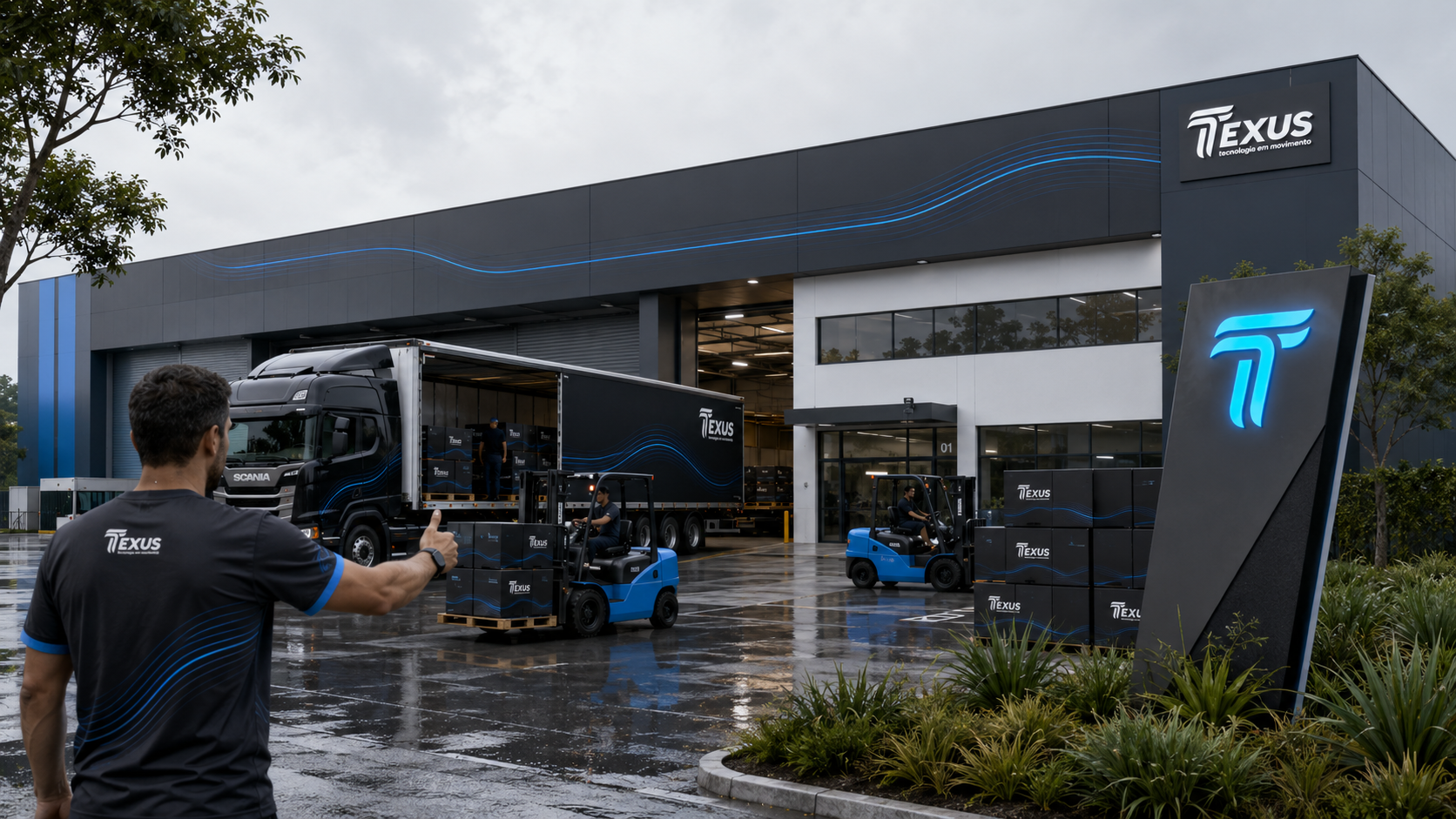 Centro de operações TEXUS com logística em movimento
